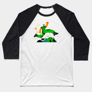 Green Ilustration Art Baseball T-Shirt